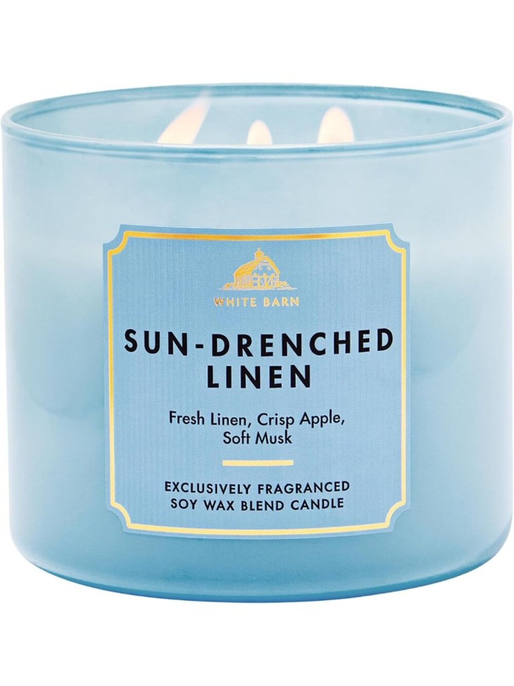 Cozy 3-Wick Candle, Sun-Drenched Linen Scent, Soy Wax Blend for Home Decor